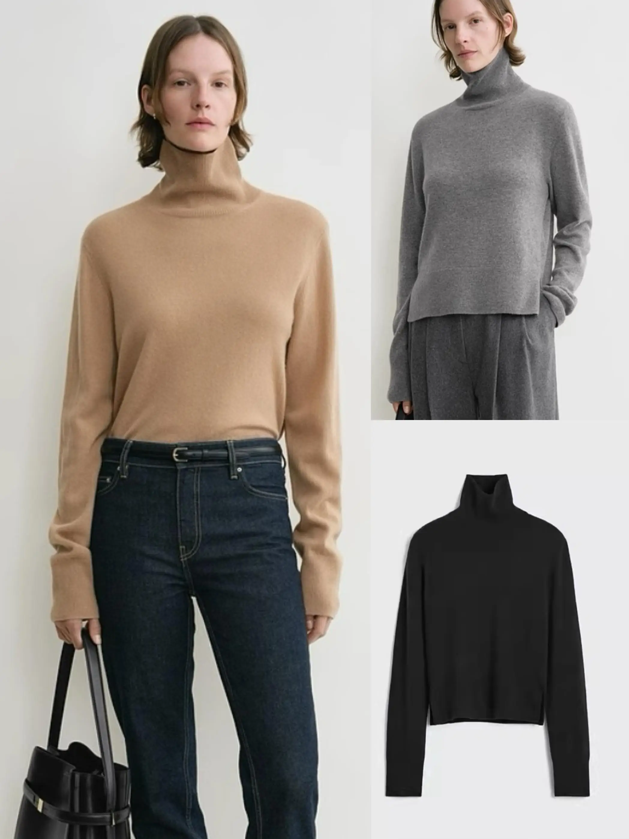 

Thin Wool Knitwear High Collar Long Sve Pure Color Warm Autumn Winter Top Women's Faion Commute Sle Regular Length