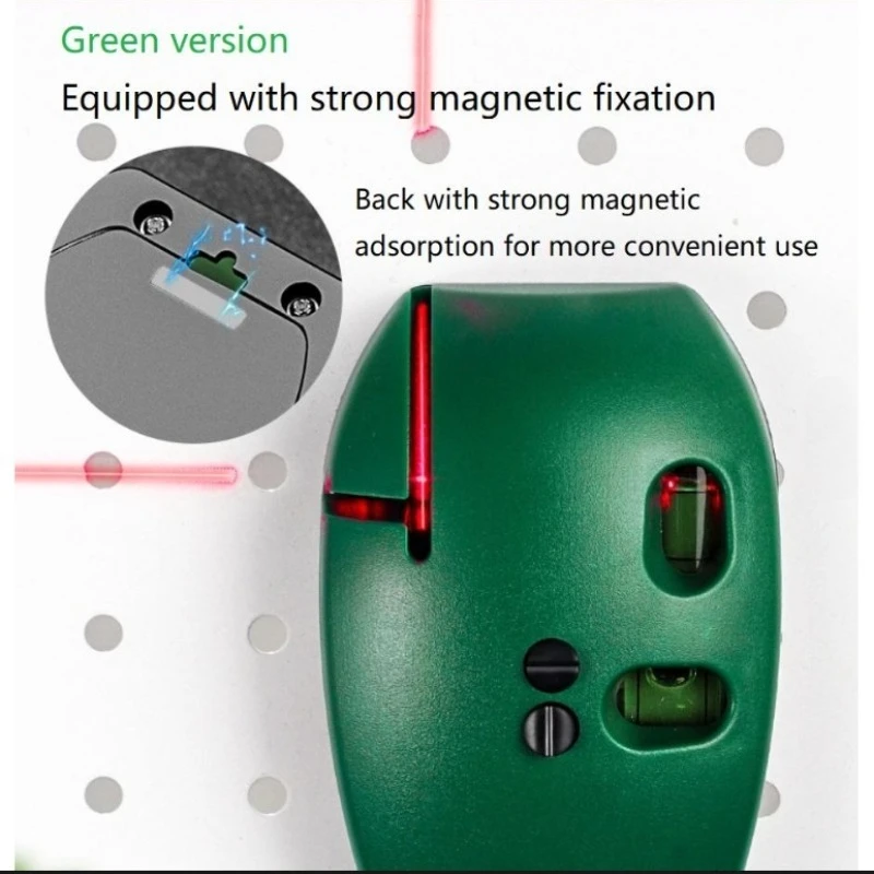 90° Right Angle Infrared Laser Level High Precision Mouse Type Ground Line Leveler for Decoration Marking Tool Anti-slip Line