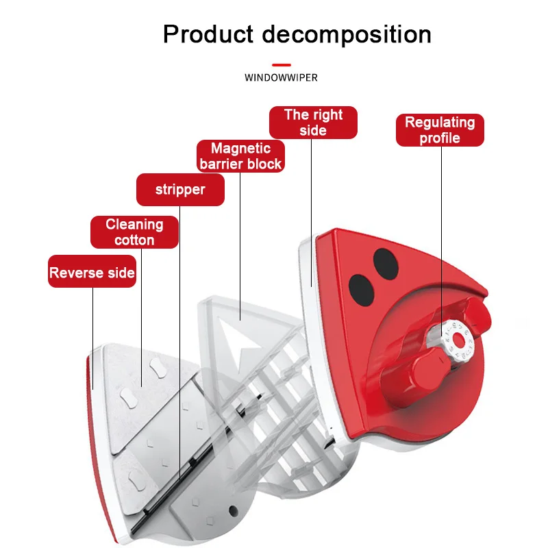 Double-layer Hollow Strong Magnetic Glass Cleaner For Housekeeping And Cleaning Glass Cleaner Double-sided Glass Window Cleaning