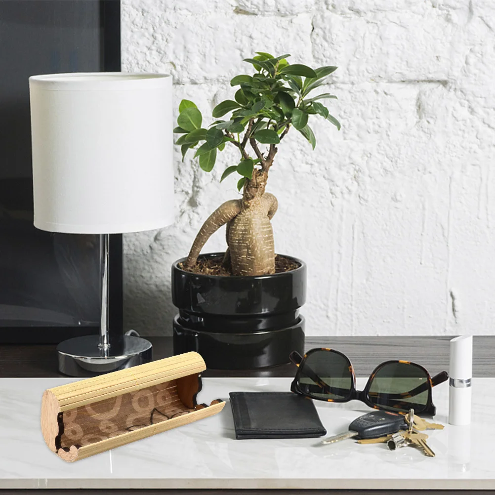 

Bamboo Glasses Case Retro Chic Durable Storage Box for Elderly Travel Eyeglass Container Glasses Case Sunglasses Storage Box