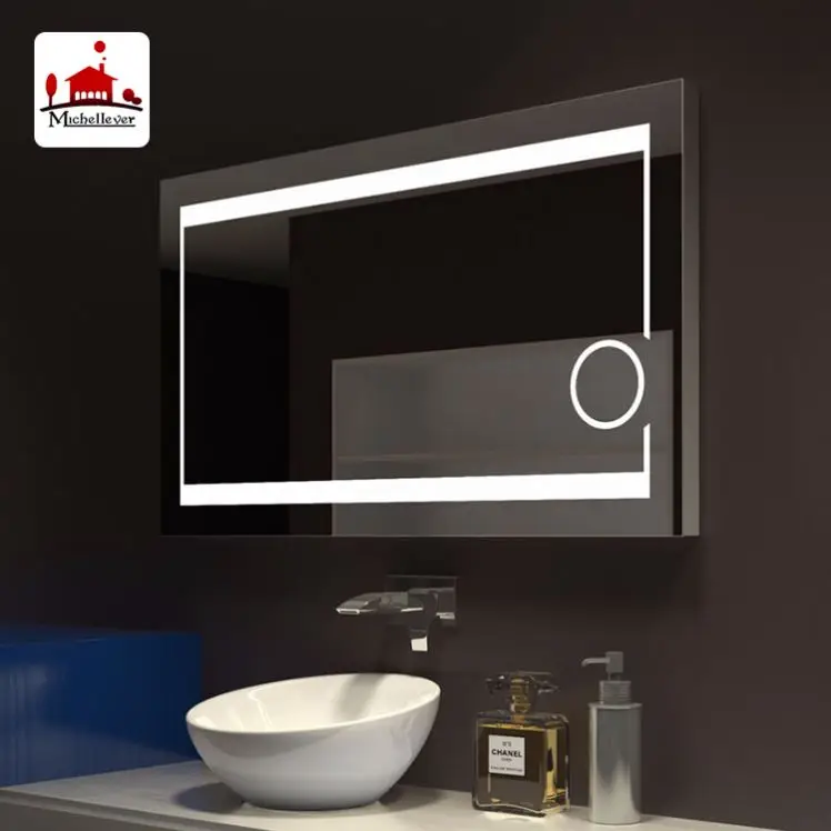 Smart MirrorCustom Large Rectangle Modern LED Mirror Magnifier Smart Music Player With LED Lights For Hotel And Salon Use