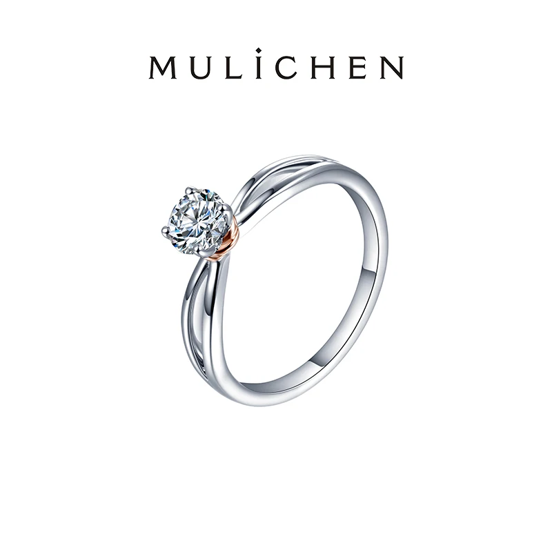 

MULICHEN 0.5ct Moissanit Diamond Rings 18k Gold Plated Decoration 925 Silver Ring Women's Engagement Accessories Jewelry