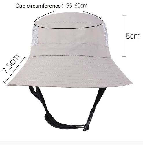Imagen 2 del producto Gorros de surf de secado rápido para hombres y mujeres, protección solar Anti-UV para exteriores, sombreros para surf, impermeables, plegables, Bob, sombreros para el sol