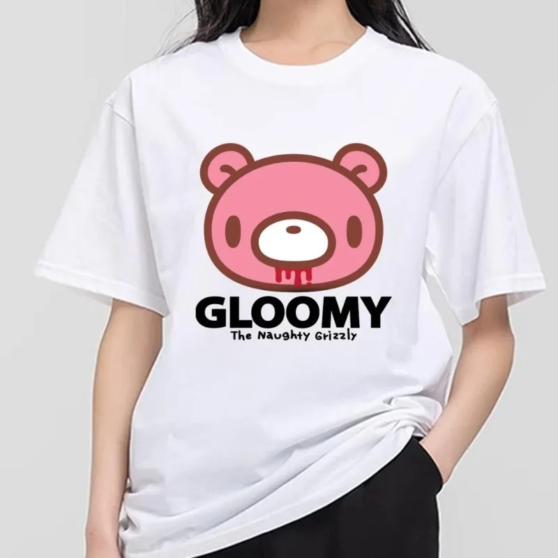 Cartoon G-Gloomy-Bear T Shirt Men Couple Combination Clothes Short Sleeve Collar Fashion T-shirt Women Cotton