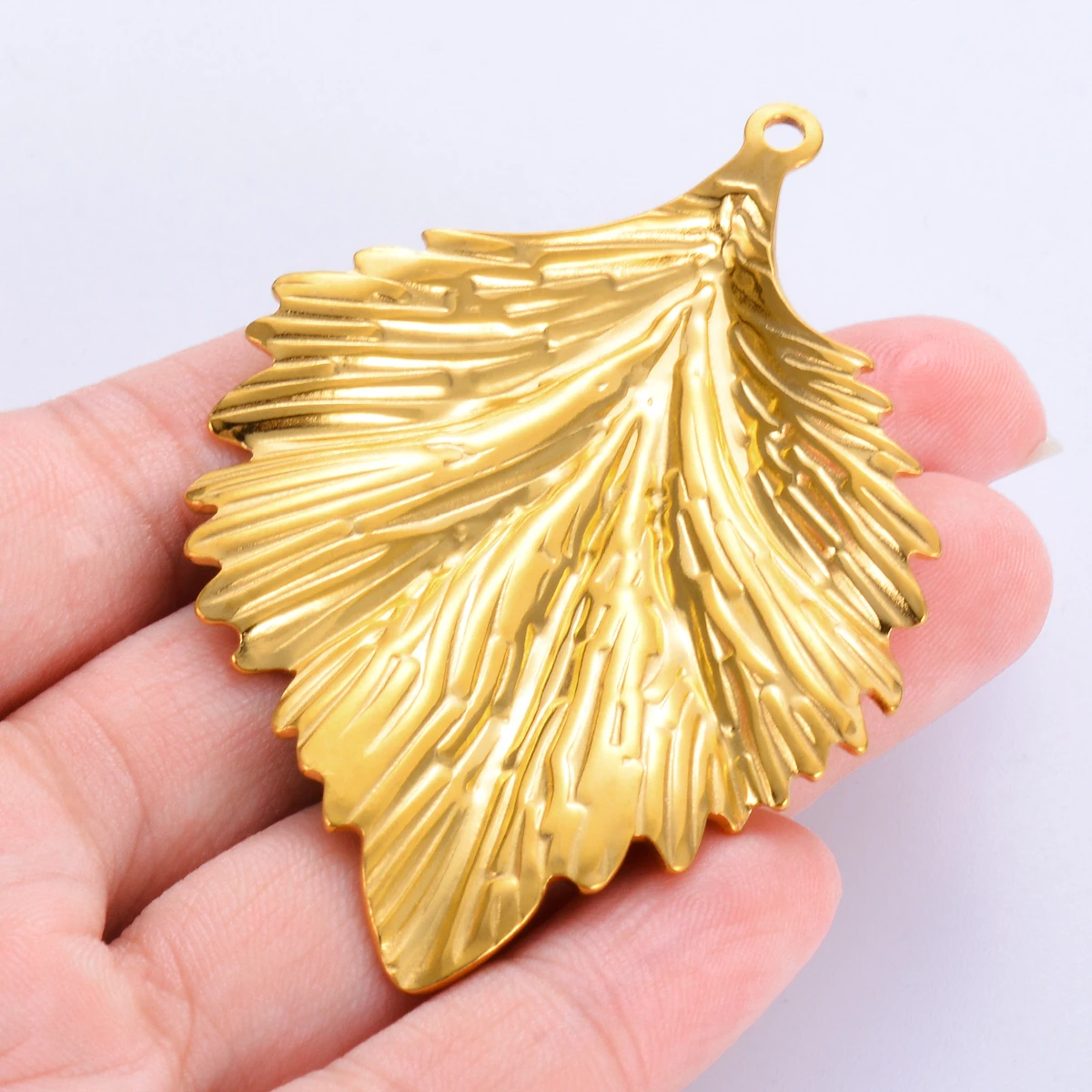 2pcs/lot Stainless Steel Casting Big Leaf Charm High qualtity Pendants  DIY Jewelry Making Accessories