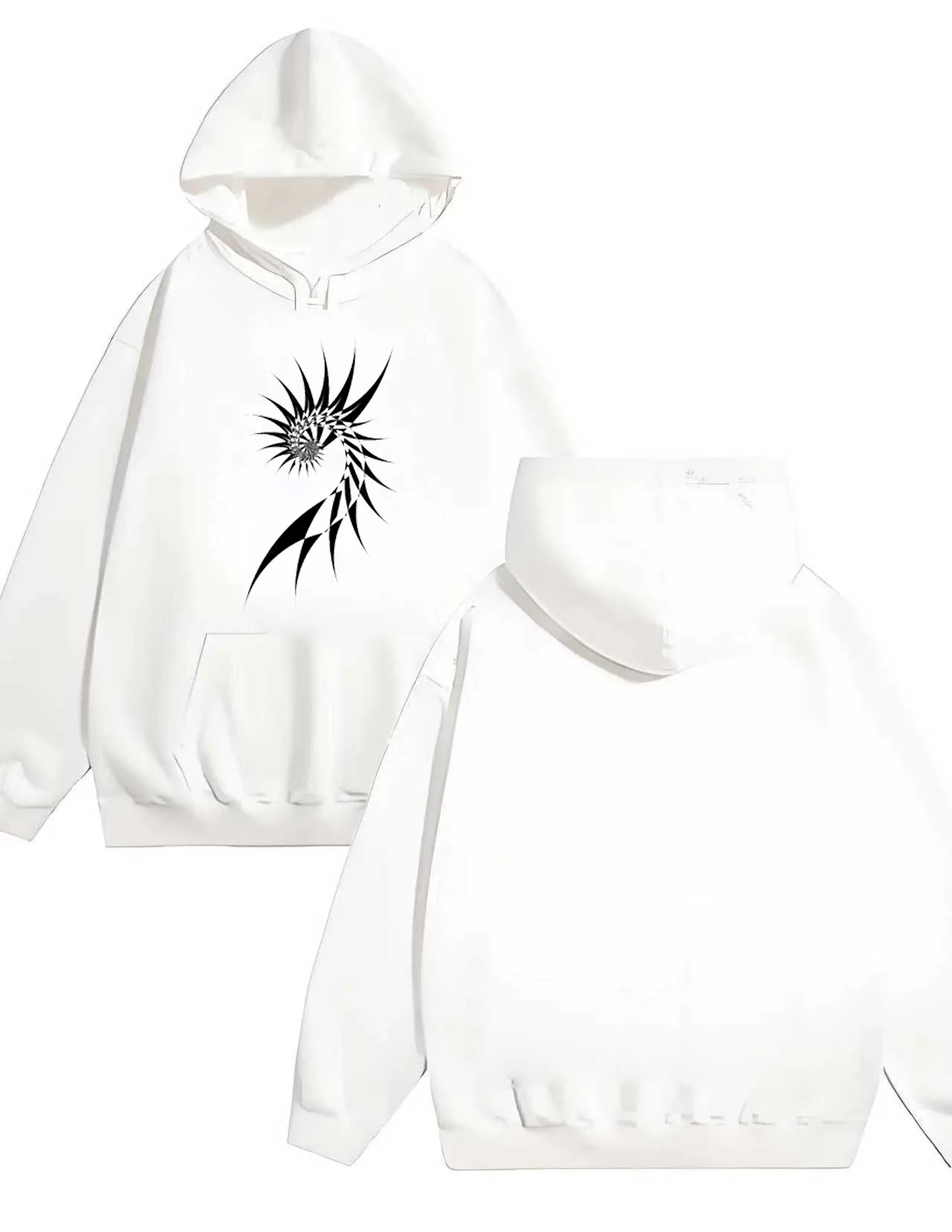 

The 2025 new trendy and niche artistic bramble print y2k brand casual and loose suitable for 330G heavy duty hooded sweatshirts