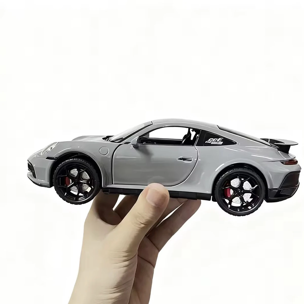 Escala 1:22, aleación 911 gris de alta calidad, modelo de coche extraíble fundido a presión, coche de juguete, decoración coleccionable, adorno, regalo de cumpleaños y Navidad para niños