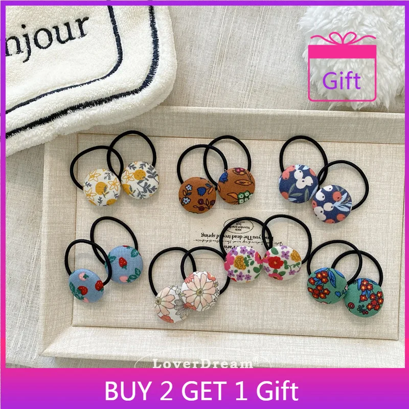 

Заколки для волос с цветочными пуговицами, тканевые зажимы, боковые заколки для волос в корейском стиле для маленьких девочек, мягкая ручка, без тяги