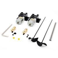 Double Motors RC Boat motor Drive Set 130 Motor+Motor Seat+copper connector+15Caft+Propellers Kit For DIY RC Model Boat Ship