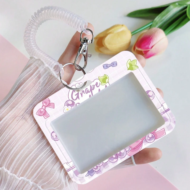 Cute Rabbit Pattern Card Holder Suitable for Bus/Metro Card Protection Cover Meal Card Cover Student ID Cover Pendant Keychain