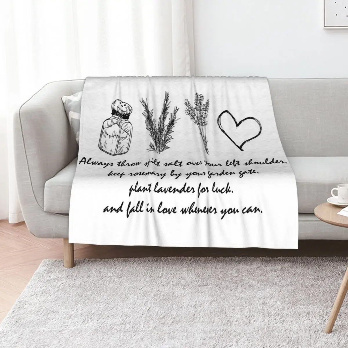 Practical Magic,Salt, Rosemary, Lavender & Love- motivating saying tee Throw Blanket Warm Napping Blanket for Office Couch Bed