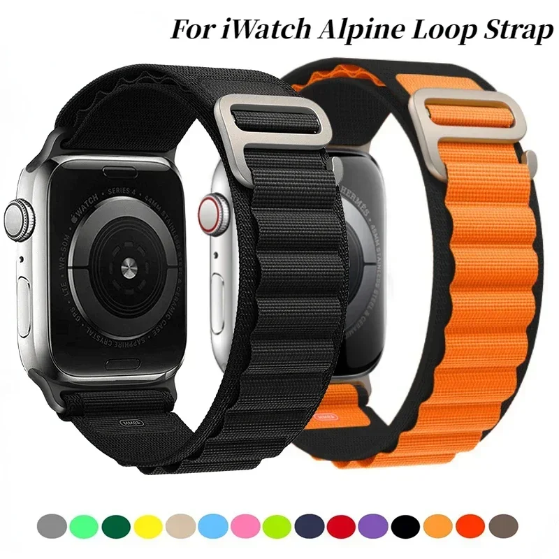 Pulseira de laço alpino para apple watch band ultra 2 49mm 9 8 7 6 5 4 3 se2 pulseira de náilon cinto iwatch 45mm 41mm 44mm 40mm 42mm correa