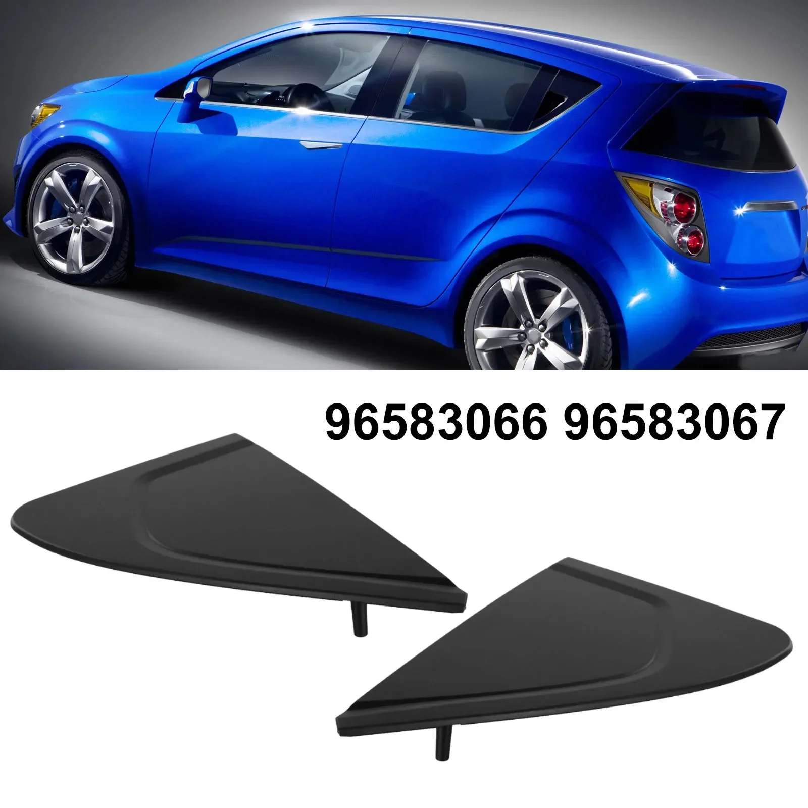 2pcs/kit Rear Door Garnish Panel Triangle Trim Panel For Chevrolet Aveo 2003-2010 96583066 96583067 Replacement Car Part