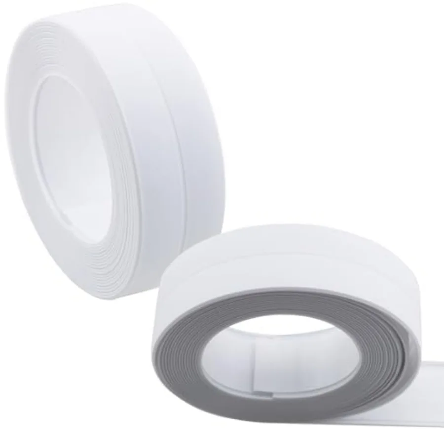 

Self Adhesive Sealing Tape 2 Rolls Toilet Base Waterproof Seal Strip for Bathtubs Floors Wall Edges Multi Surface Gap Covering