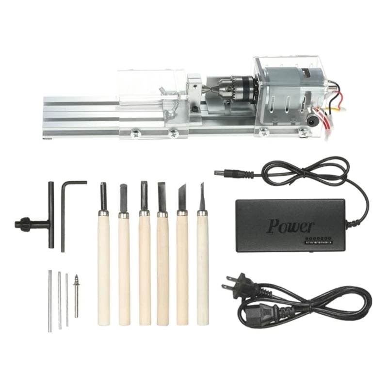 

Powerful Woodworking Lathe Mini Lathe Beads Machine for Home DIY Enthusiasts Perfect for Paper, Cardboard, Packaging PXPD