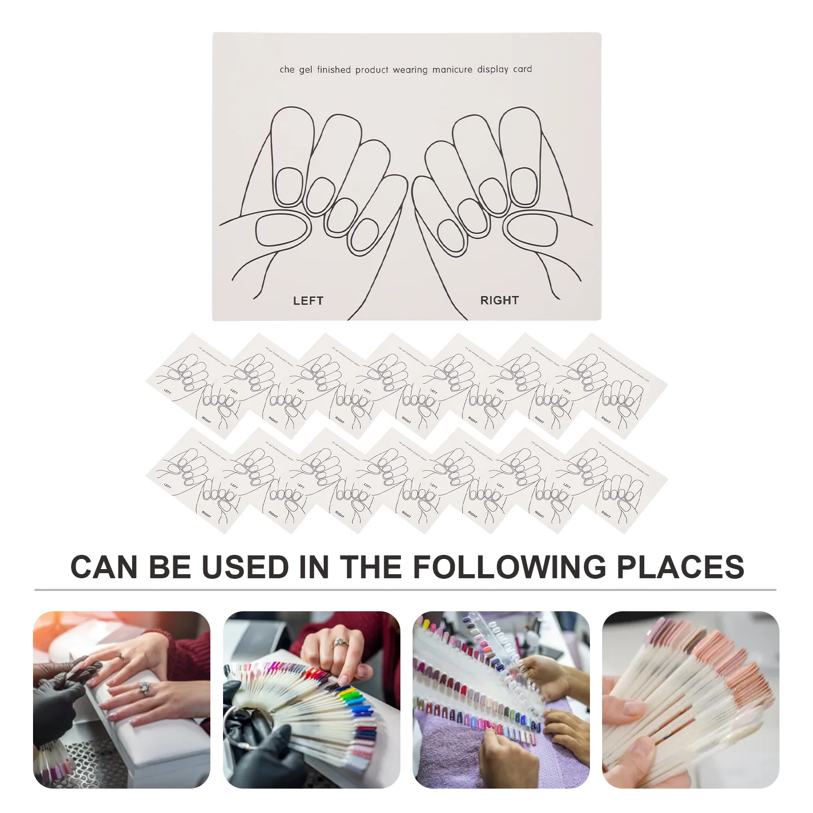 15 Pcs Fake Nails Display Shelf Card Tips Showing Holder Board Manicure Paper Salon Gel Color Cards False