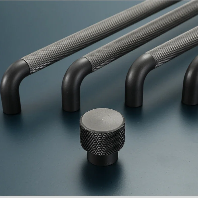 European Simple Long Furniture Handles Hardware Brown Gray Cupboard Wardrobe Pulls Light Luxury Cabinet Drawer Handle Door Knobs