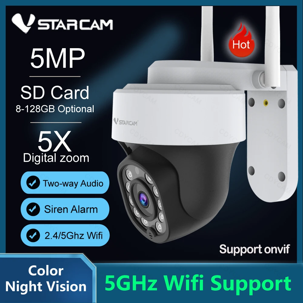 Vstarcam CS665Q Cruiser 5MP Wifi Camera 5Ghz Router Outdoor Human Detection Video Surveillance Two Way Talk Color Night Vision