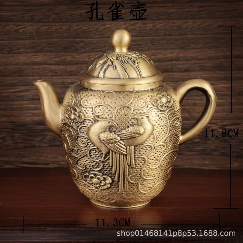 

Sculpture Crafts Antique Bronze Teapot Wine Pot Home Tea Ceremony Ornament