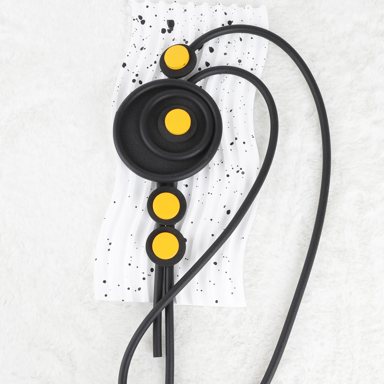 UKEBAY-Gothic Black Pendant Necklace, Rubber Chain, Bohemian, Geométrico, Round Design, Moda, Acessórios de vestuário, Novo