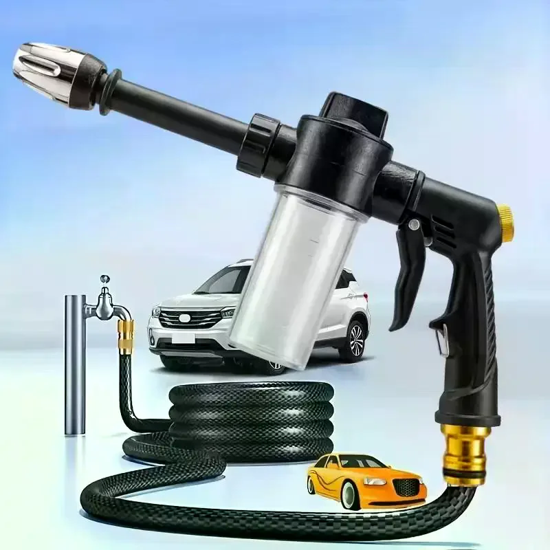 Ultimate Vehicle Cleaning with High Pressure Garden Hose and Foam Nozzle
