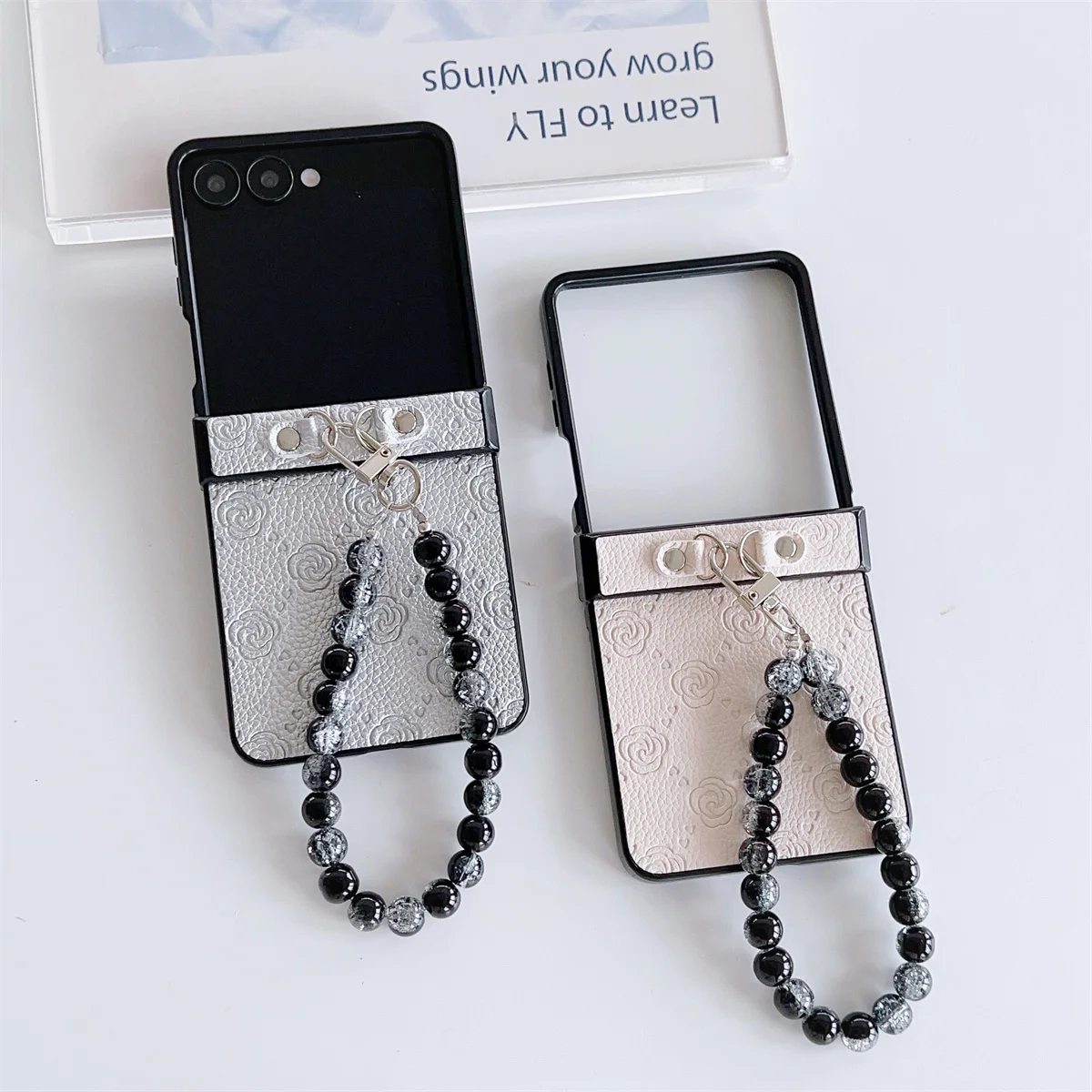 Stoßfeste Scharnier-Schutzhülle für Samsung Galaxy Z Flip 7, 6, 5, 4, 3, Zflip7, FE Flip6, Flip5, Flip4, Handgelenkschlaufe, Lederbezug