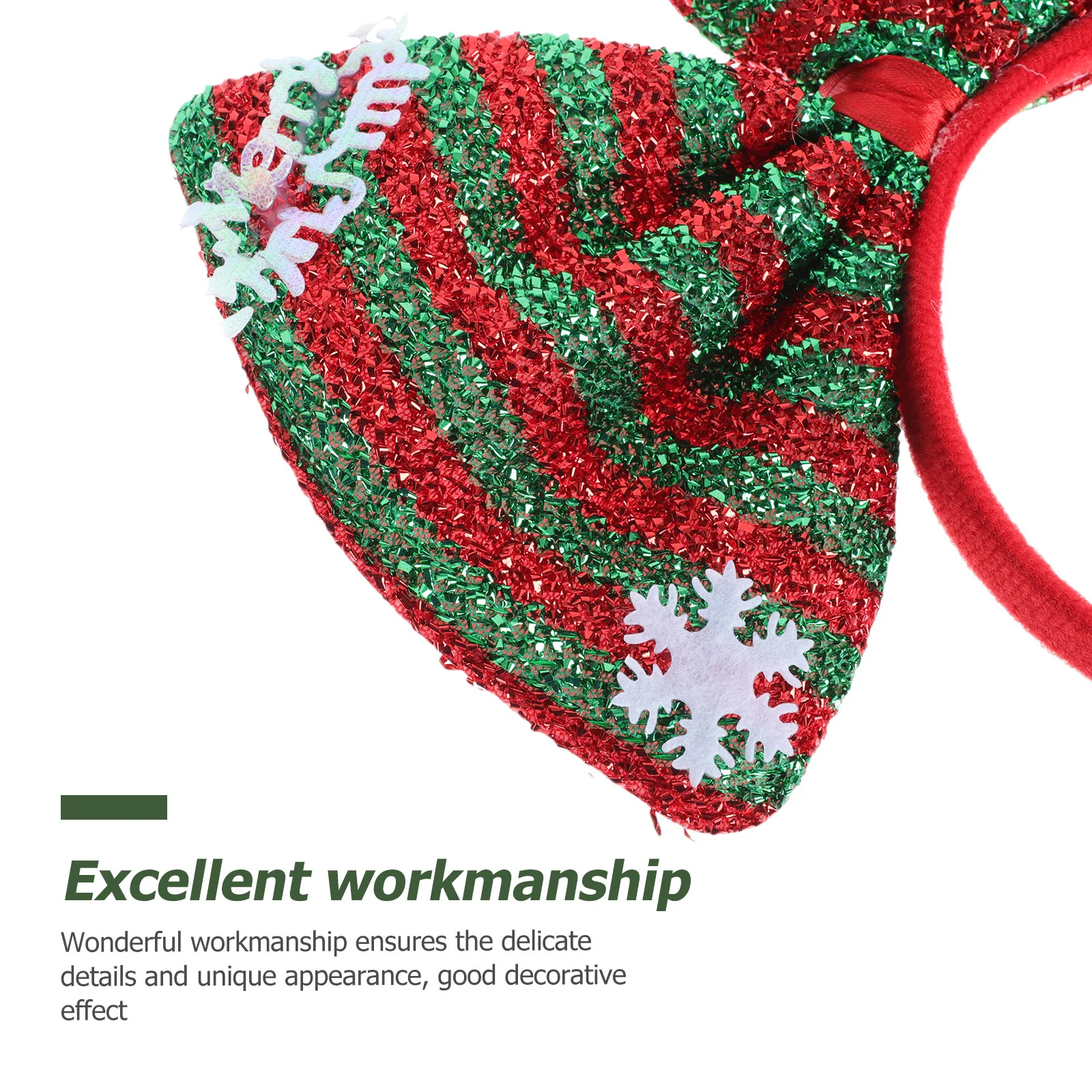 

2pcs Butterfly Knot Hair Hoops Premium Cloth Xmas Party Decor Festival Headband For Christmas Costume Event Stage Performance