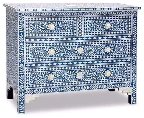Best Quality Modern Polished Bone Inlaid Floral Design Home Furniture Bedroom High Quality Bedside Table