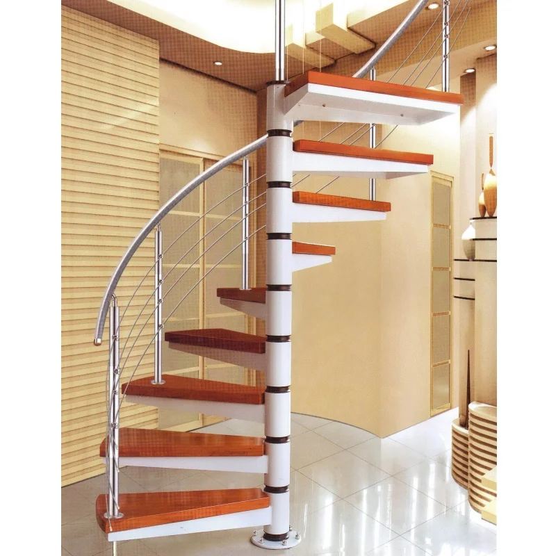 Custom. cbmmart stainless steel frame modern stylish tempered glass steps circular stairs staircase