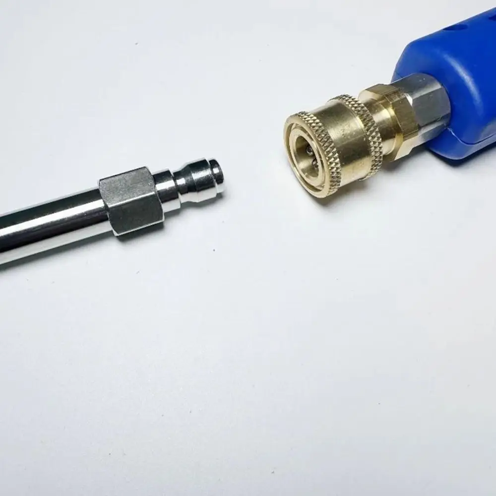 1Pcs 40cm Pressure Washer Extension Wand Stainless Steel Quick Connect Pressure Washer Extension Rod 4000 PSI Max Pressure