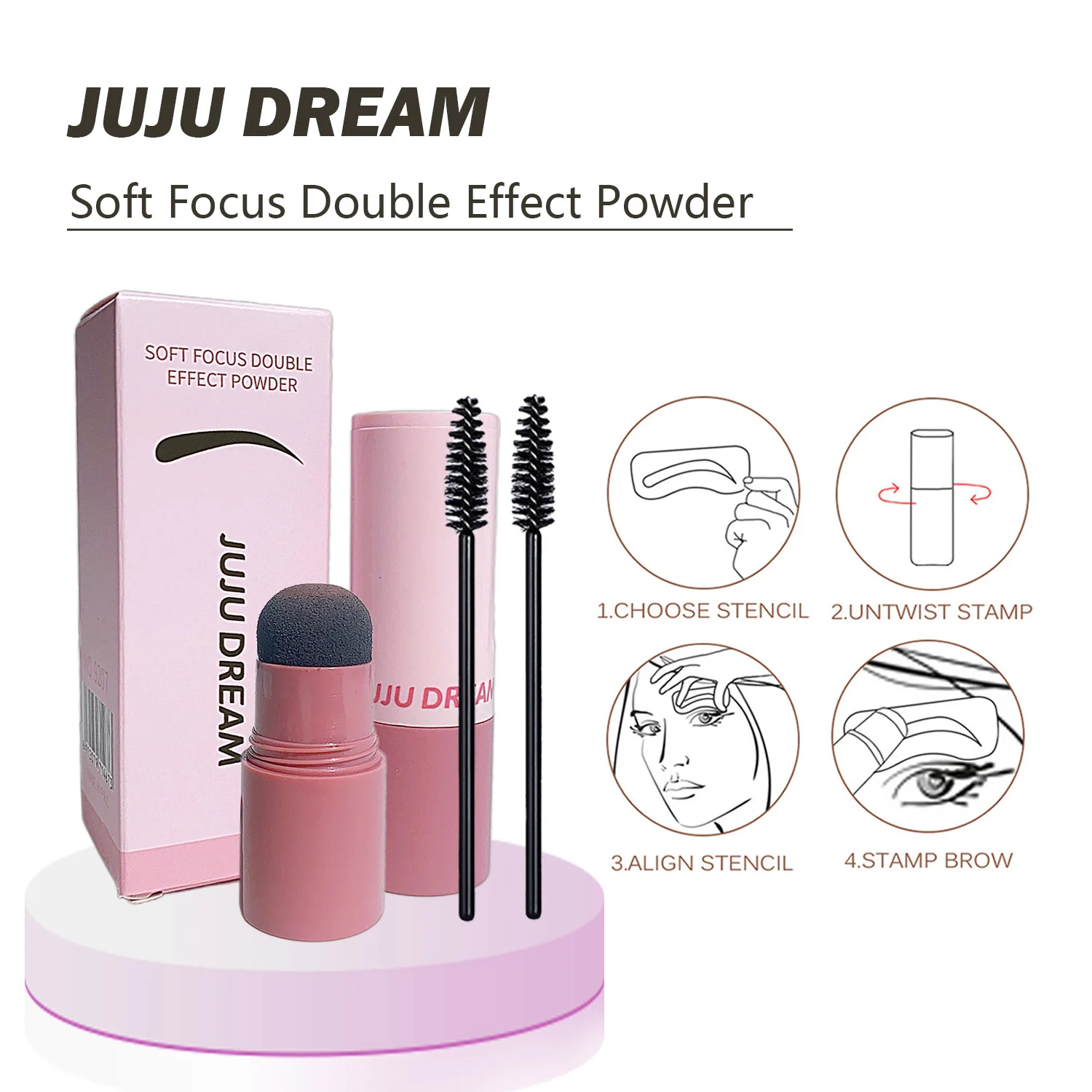 Zestaw do brwi na prezent świąteczny: 3 szablony, 2 pędzle, wodoodporny puder do wypełniania, wielokrotnego użytku, narzędzia do makijażu grubych brwi na co dzień i na imprezy.