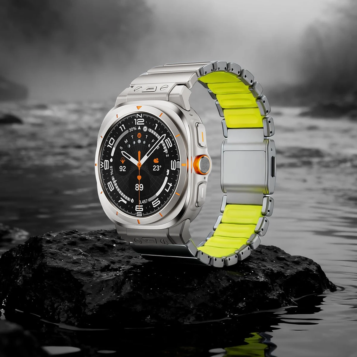 Luxuriöses Titan-Metallarmband für Samsung Galaxy Watch Ultra 2 2025 2024 47mm Magnetisches Silikon-Armband Herren Business-Accessoires – Detail 1