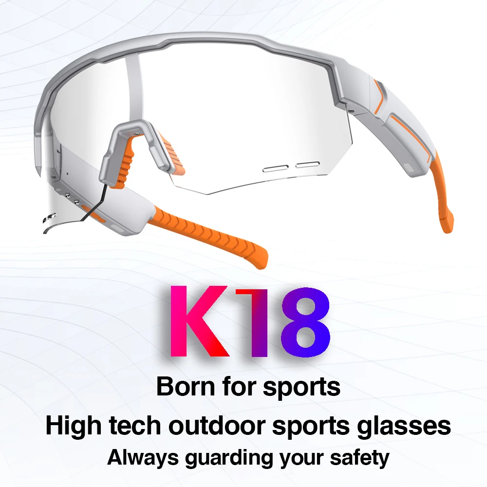 

K18 Intelligent Cycling Audio Glasses Double Mark Noise Reduction Listening to Music Call One Click Voice UV400 Sunglasses Outdo