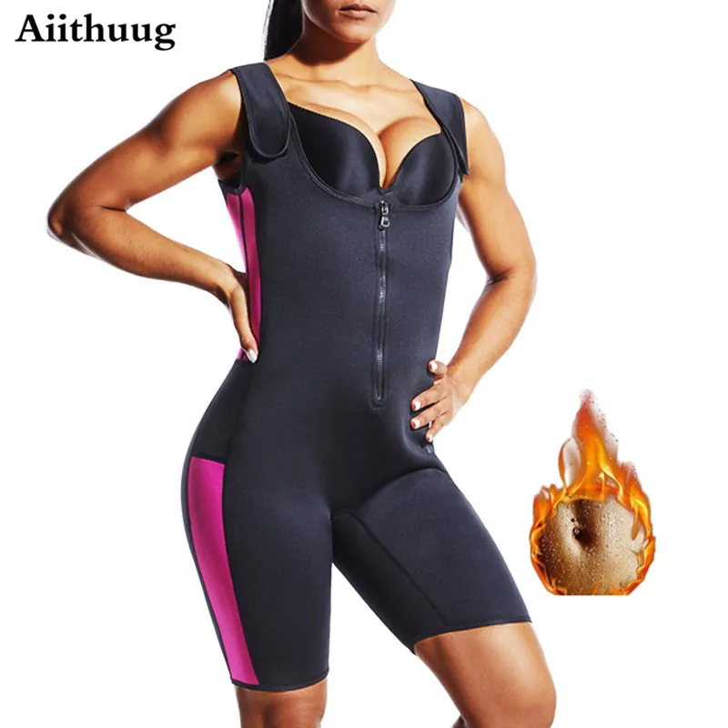 

Aiithuug Sauna Sweating Bodysuits Sweat Neoprene Suit Waist Trainer Bodysuit with Adjustable Straps for Weight Loss Corsets