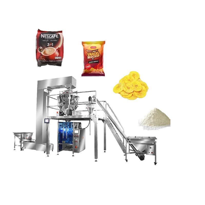 CE Full Automatic High Speed Servo Motor French Fries Coffee Powder Snacks Vertical Packaging Machine Multi Head Weigher Feeder