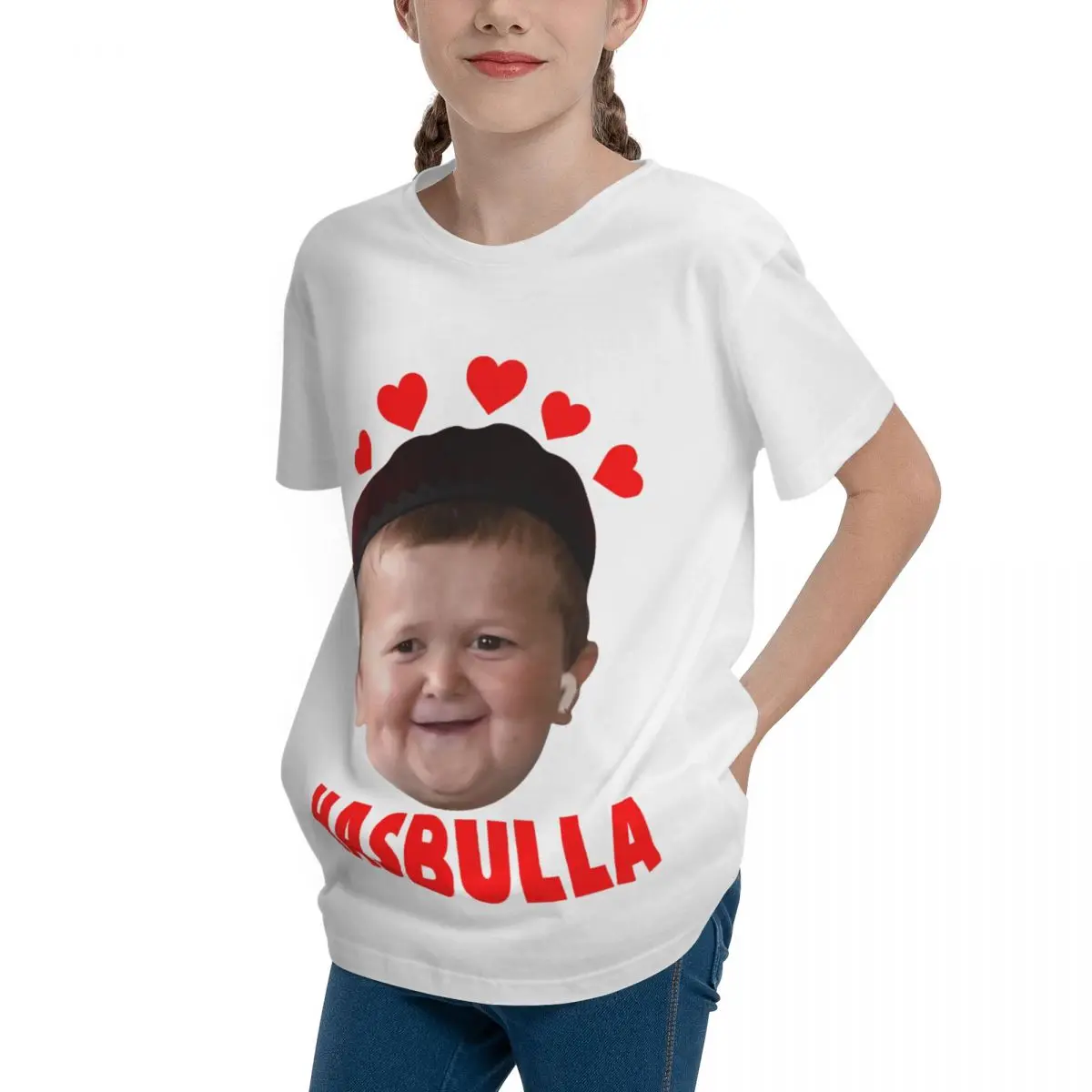 Crewneck Hasbulla Love Hasbulla Meme For Sale Adolescents Basic Short Sleeve T-Shirt Tees Funny High quality Leisure Vintag