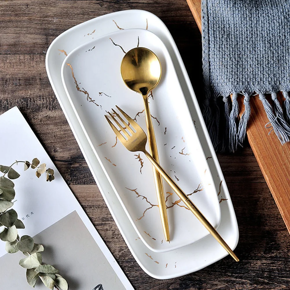 تخدم صينية رخامية طبق حلوى صغير نمط مجوهرات أدوات مائدة عشاء من السيراميك