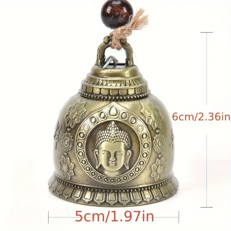 1pc Feng Shui Wind Chime Buddha Statue Bell Lucky Blessing Fortune Home Car Hanging Decor Craft Ornament