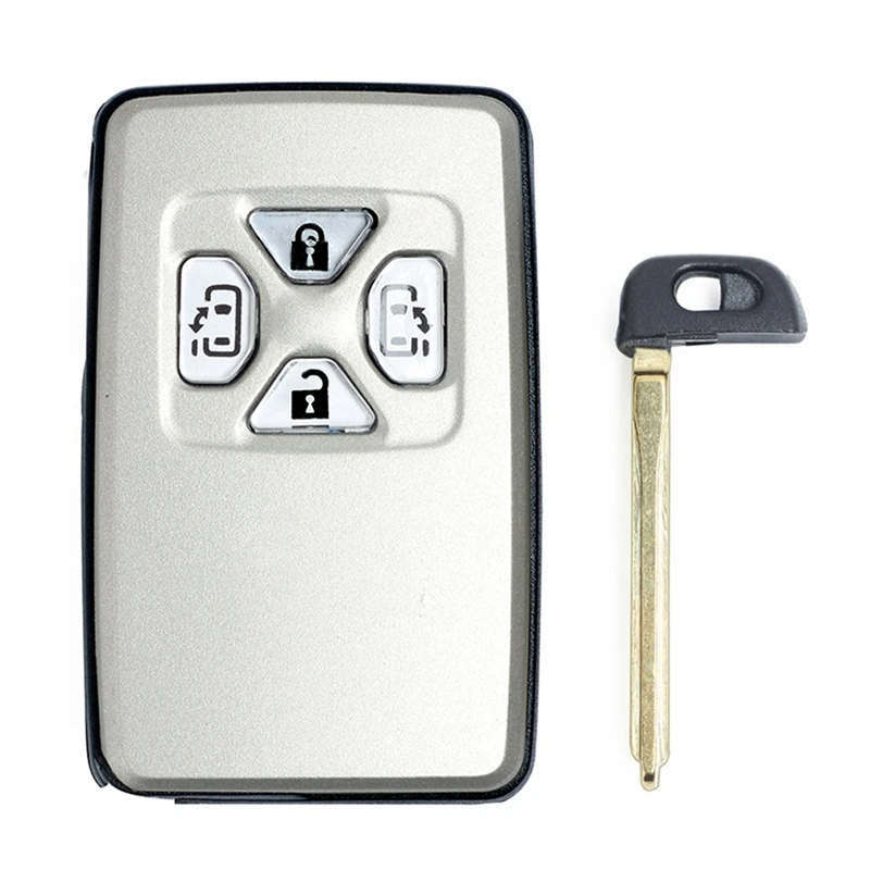 2X Car Smart Card Remote Car Key Shell Case Fob 4 Button For Toyota Alphard Estima Vellfire