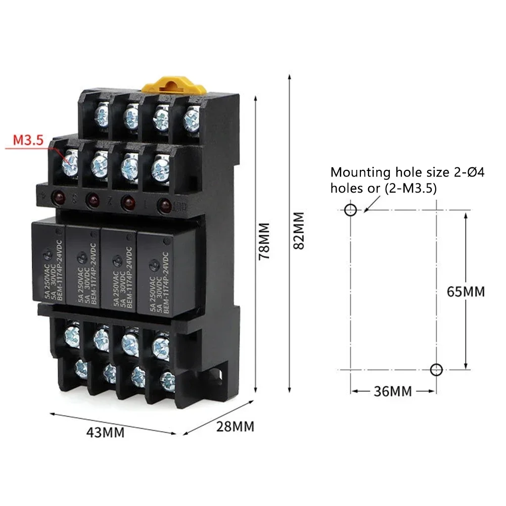 Pluggable Terminal Relay Module G6B-4BND Set Combination 24V With Base 4-way NO Mechanical Equipment, Factory Equipment