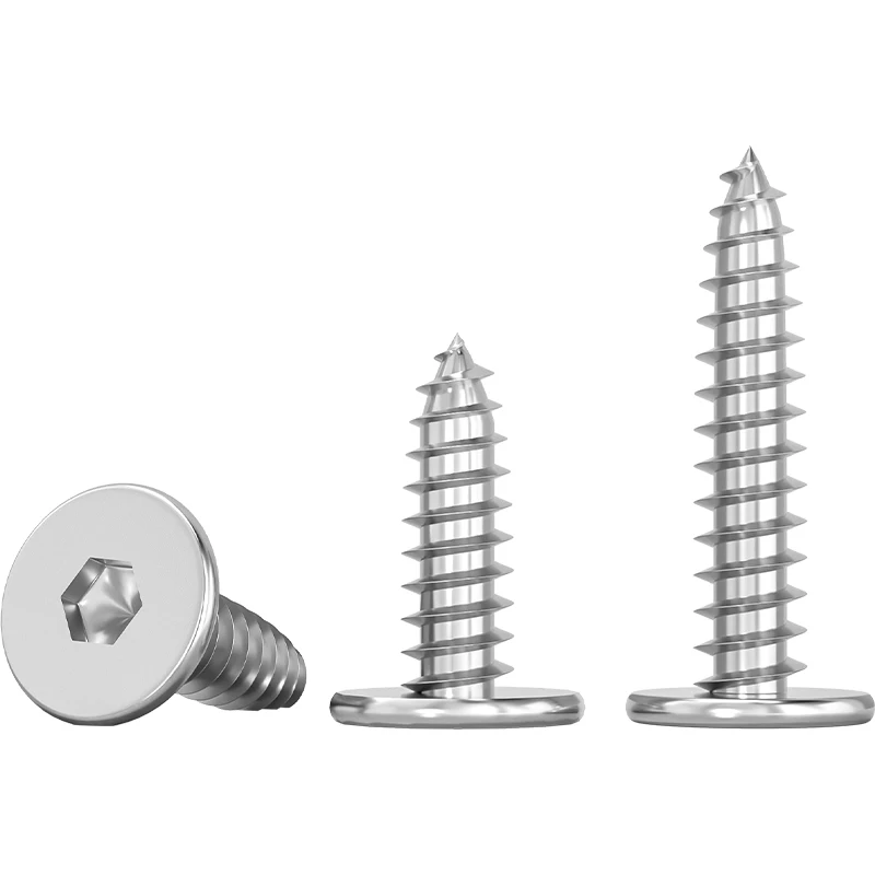 M2 M2.3 M2.6 M3 M3.5 M4 M5 M6 CM 304 Stainless Steel Hex Hexagon Socket Ultra Thin Super Low Flat Head Tapping Screw