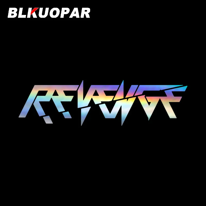 BLKUOPAR REVENGE Car Stickers Laser Vinyl Text Series Decals Occlusion Scratch Die Cut Graphics Helmet Windshield Styling