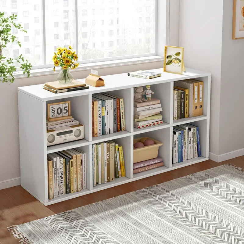 for Living Room Bookcase Shelf Floor to Ceiling Household Low Cabinet Student Storage Eight Grid Combination Bookshelf