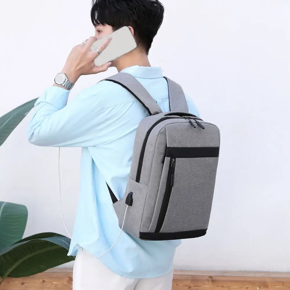 Mochila Simple de nailon de gran capacidad, mochila de lona multibolsillos para estudiantes, bolso de hombro para ordenador portátil para estudiantes, viaje