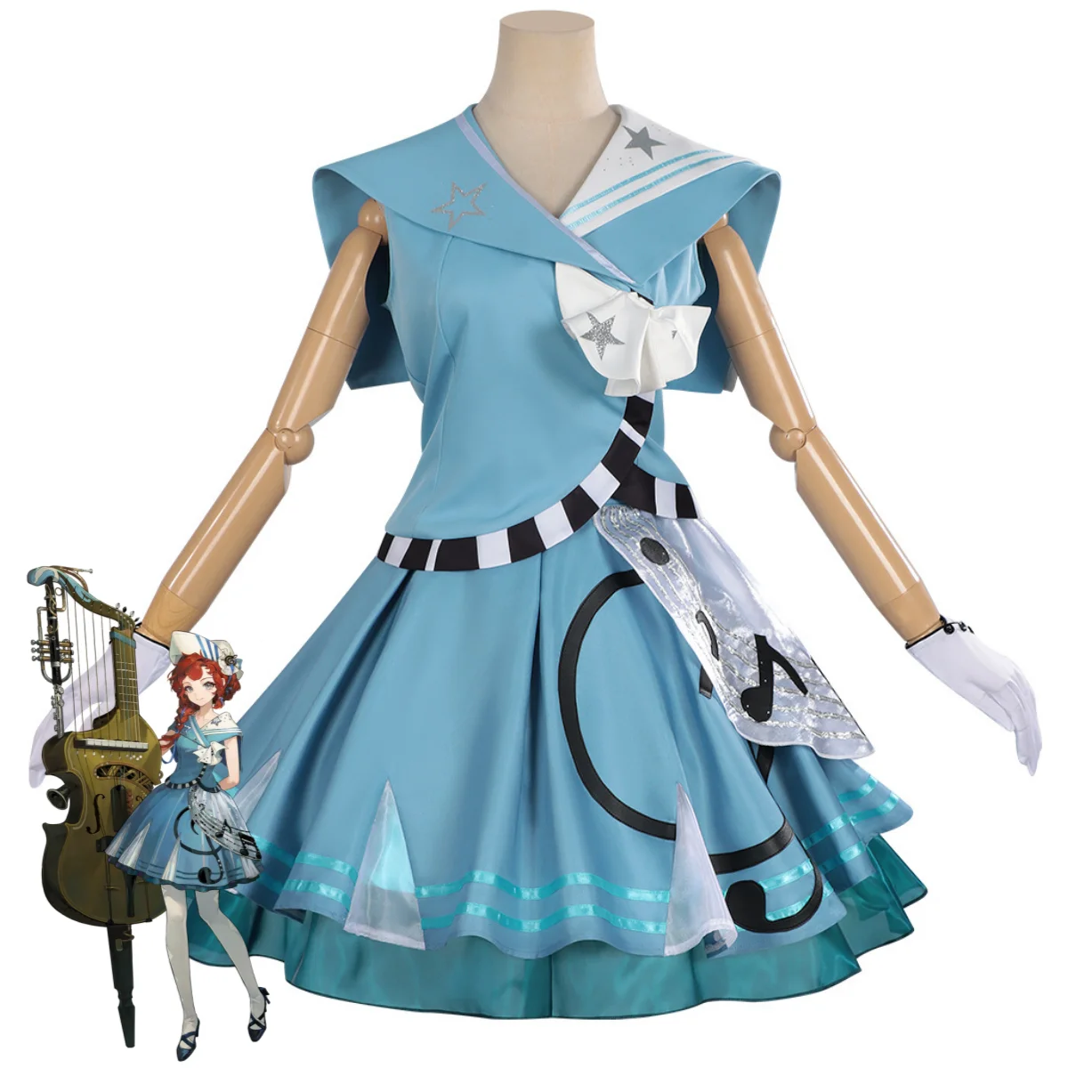 Disfraz de Cosplay Barcarola 2026Game Reverse:1999, Vestido de Noche Azul Music Master, Vestido de Princesa con Sombrero, Traje Sexy y Lindo para Mujer