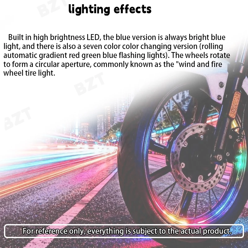 LED Luminous Tire Cap Waterproof Sealed Valve Light, Diamond Gem Night Riding Wheel Hub Warning Light for Electric Vehicles view 4