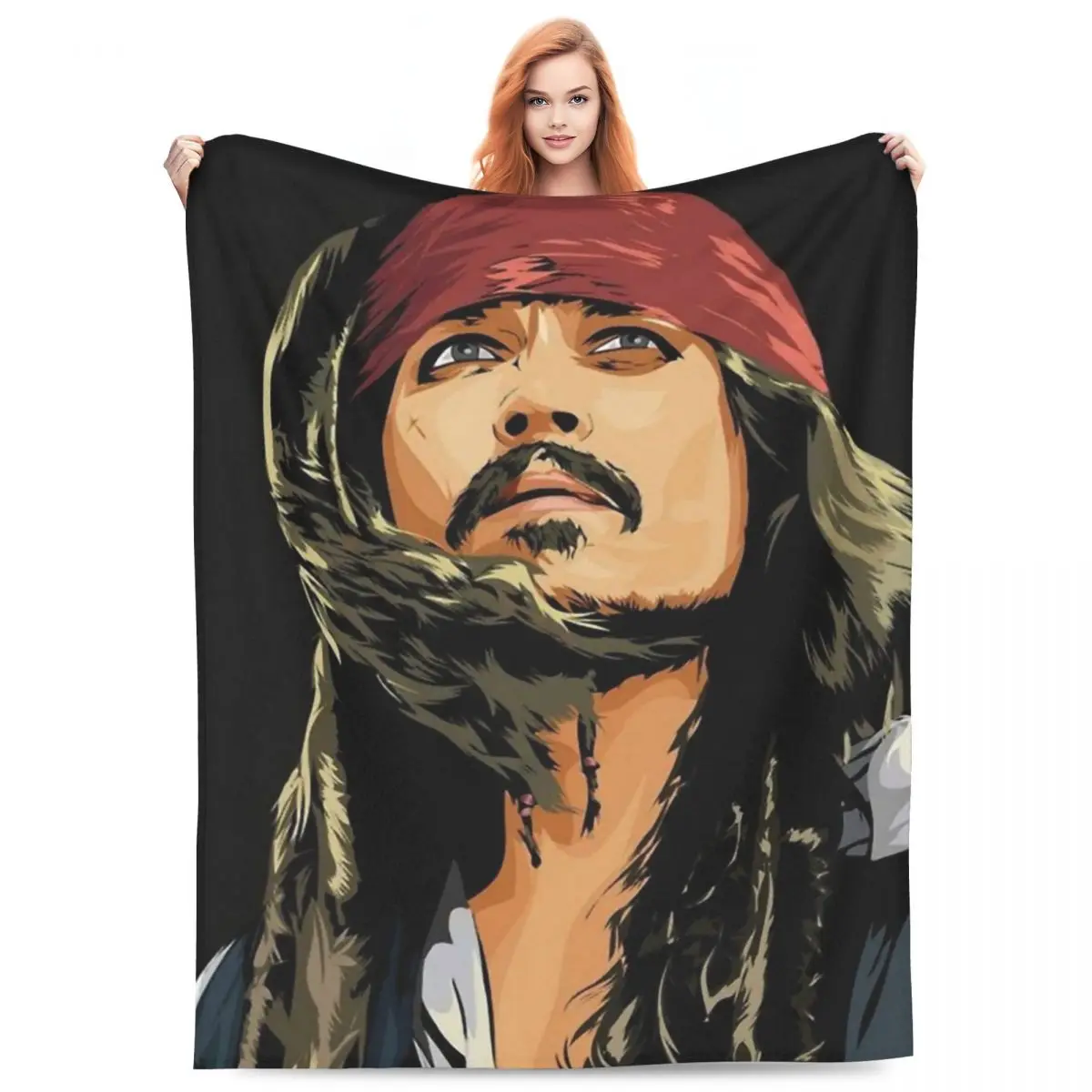 Captain Jack Pirates Of The Caribbean Blankets Super Soft Fluffy Plush Throws Living Room Decorative Flannel Bedspread Bed Cover