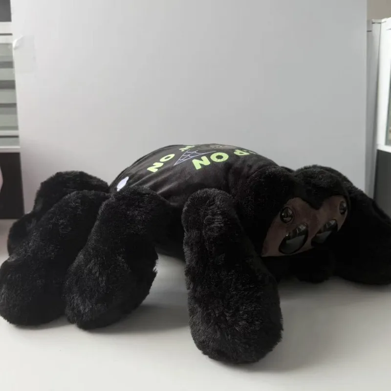 Lucas The Spider Plush Doll Cute Black Spider Stuffed Toy with Letter Print for Home Decor Collectible Birthday Gift for Kids