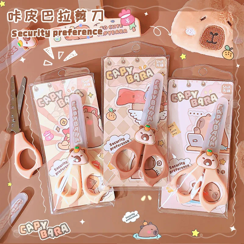 

Ножницы Kawaii Capybara, детские новые мини-машинки для стрижки аниме Capibara, детские ножницы ручной работы для вырезания из бумаги, канцелярские принадлежности, подарок, Лидер продаж