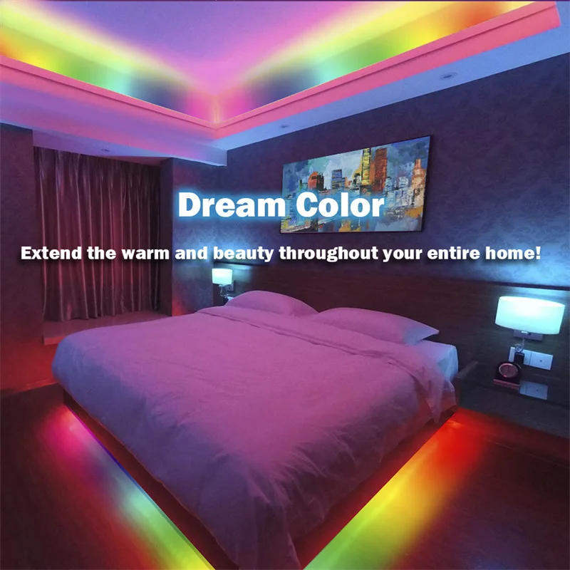 20M WS2812B LED Strip for Room RGBIC Smart Light Strips Bluetooth Control Luces Luminous Decor 5050SMD Dreamcolor Lamp